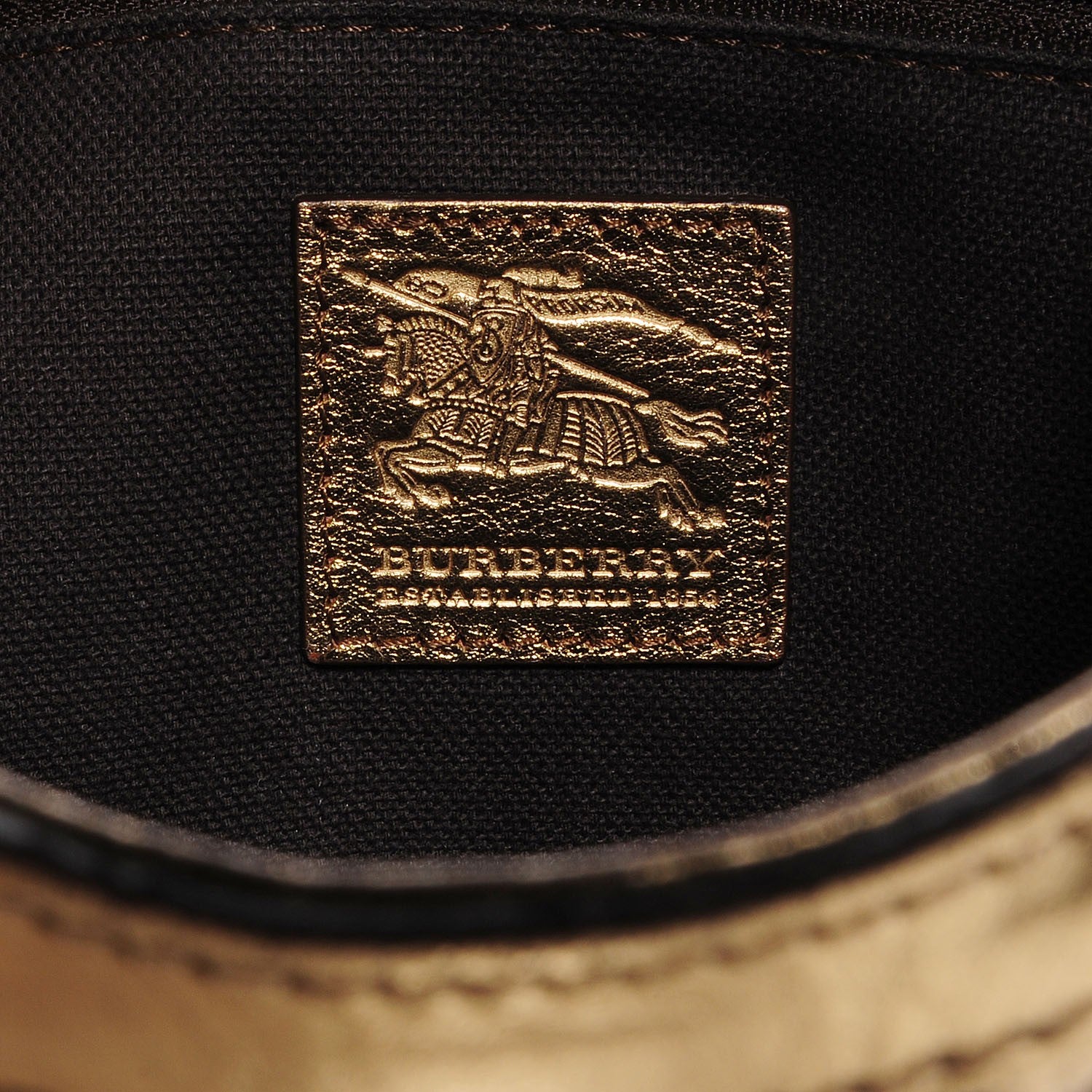 Burberry Leather Woven Nova Check Brook Hobo Gold 5 of 9