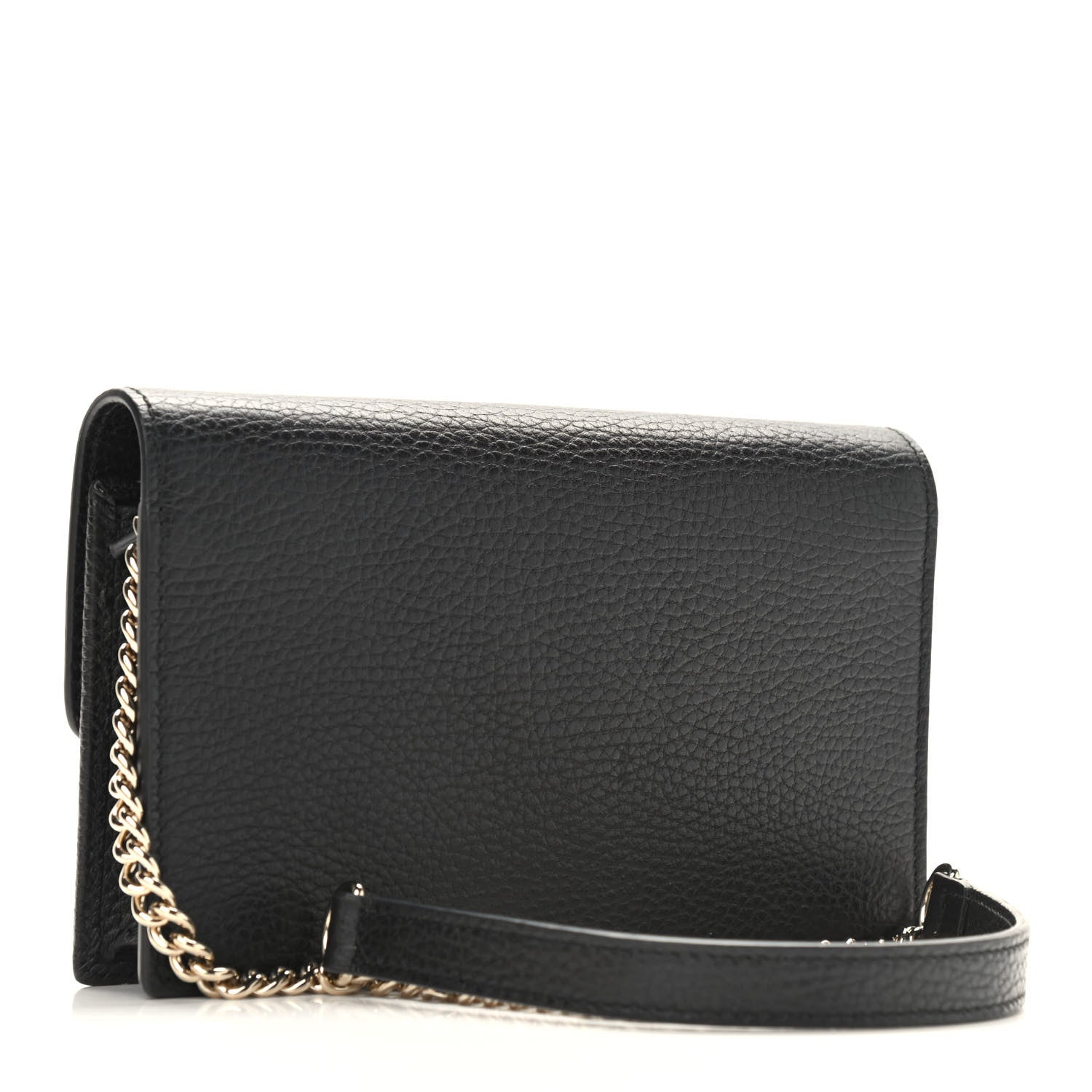 Gucci Dollar Calfskin Interlocking G Chain Wallet Black 3 of 8