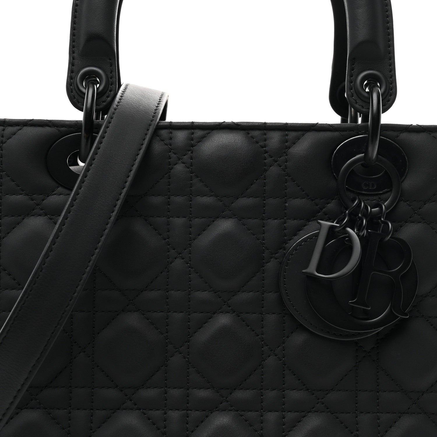 Christian Dior Ultra Matte Calfskin Cannage Medium Lady Dior Black 8 of 11