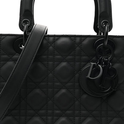 Christian Dior Ultra Matte Calfskin Cannage Medium Lady Dior Black 8 of 11
