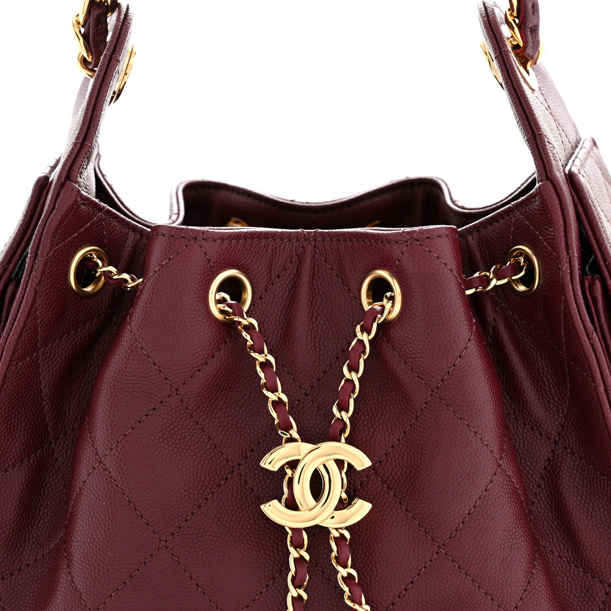 Chanel Caviar Quilted Mini Chanel 25 Handbag Dark Burgundy 8 of 10