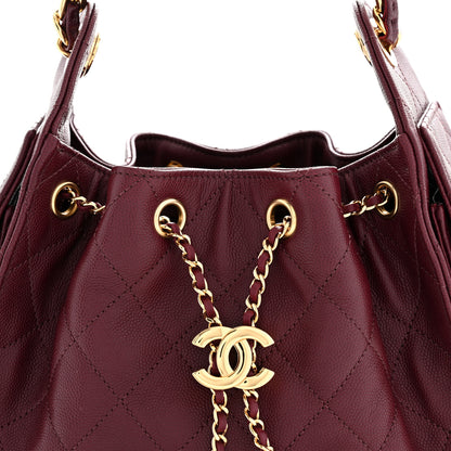 Chanel Caviar Quilted Mini Chanel 25 Handbag Dark Burgundy 8 of 10