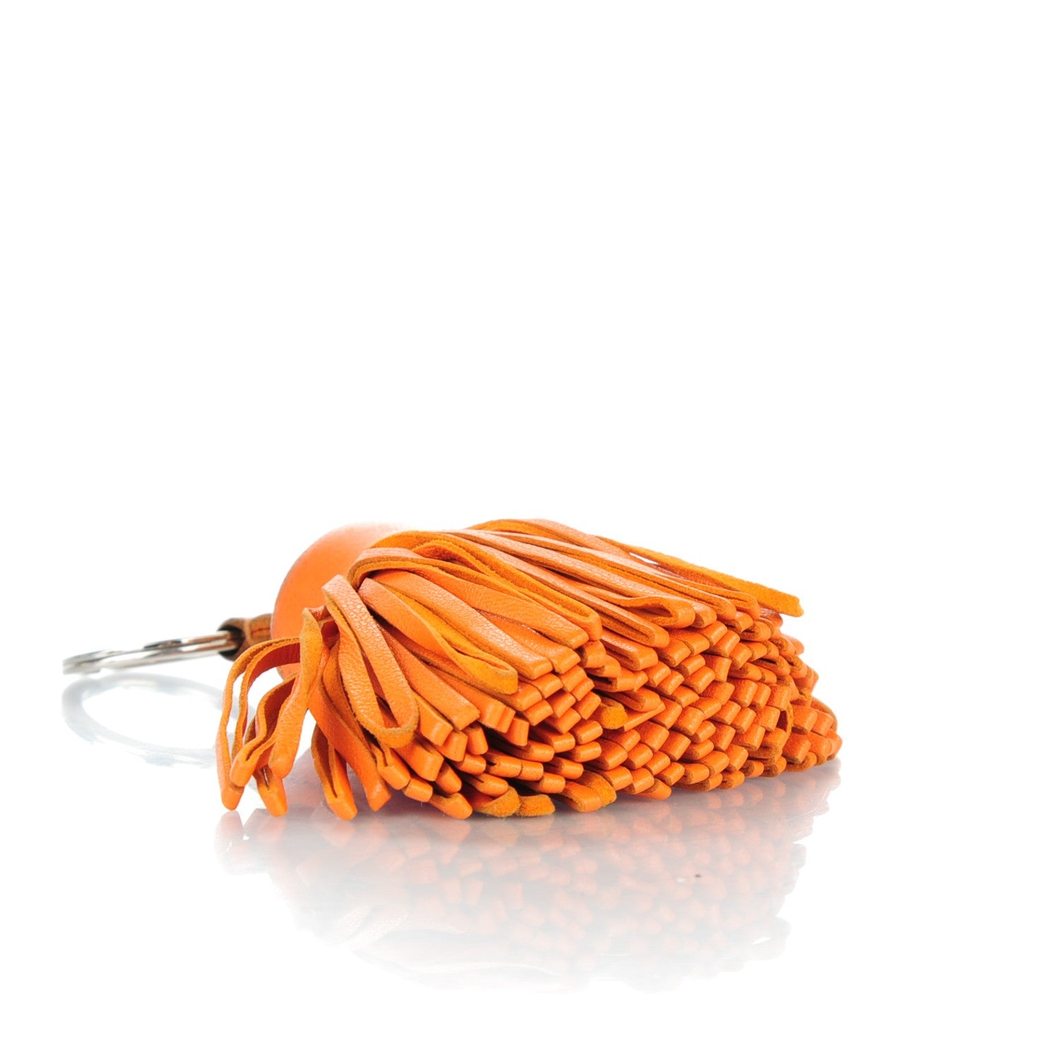 Hermes Lambskin Carmen Tassel Key Holder Orange 4 of 5