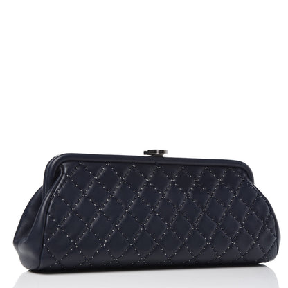 Chanel Lambskin Stitched Timeless Clutch Navy 3 of 7