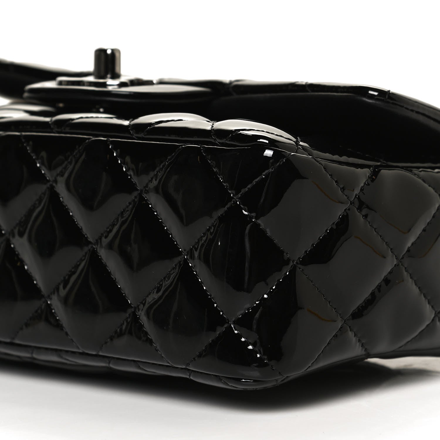 Chanel Patent Calfskin Quilted Mini Rectangular Flap Black 10 of 12