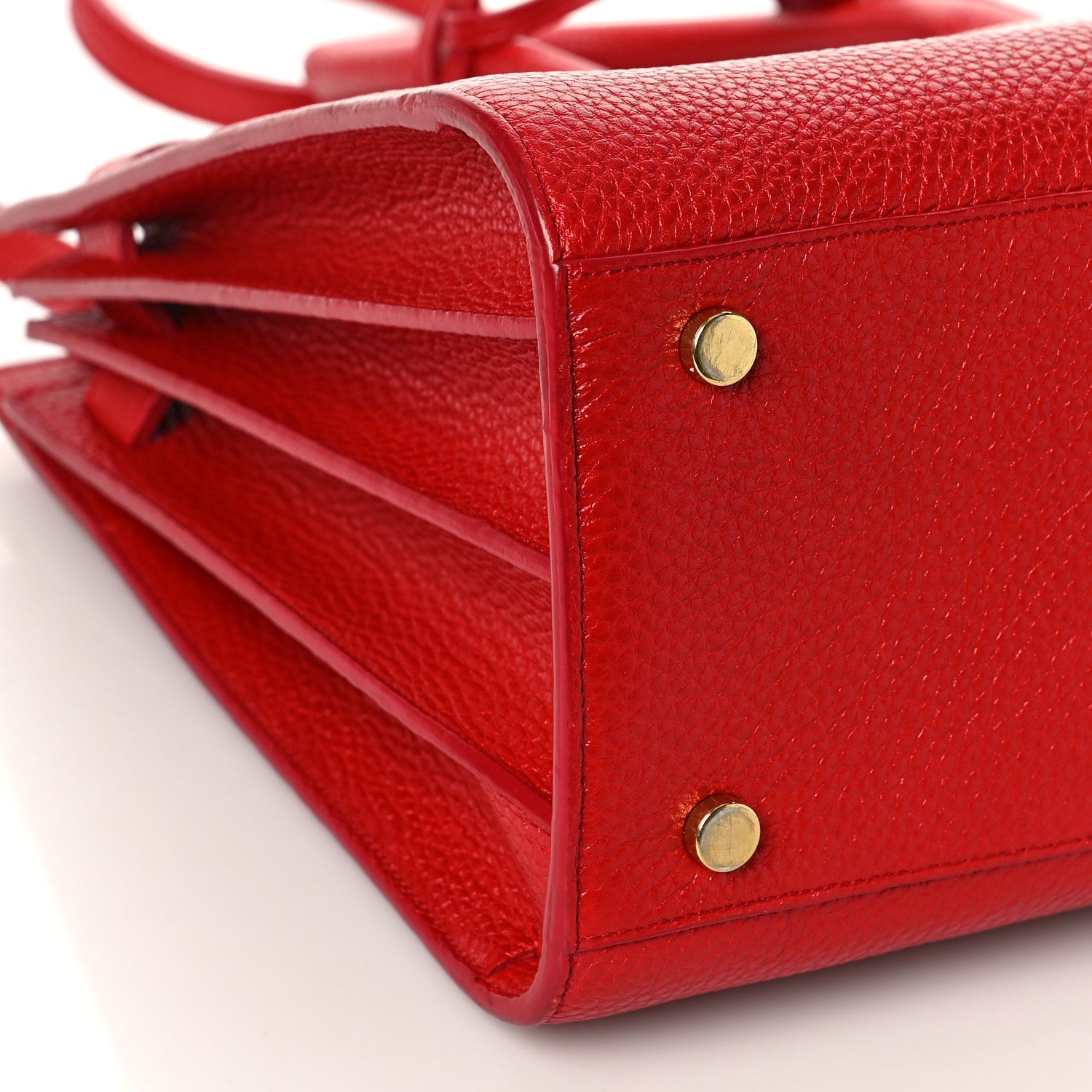 Saint Laurent Grained Calfskin Small Sac De Jour Lipstick Red 7 of 10