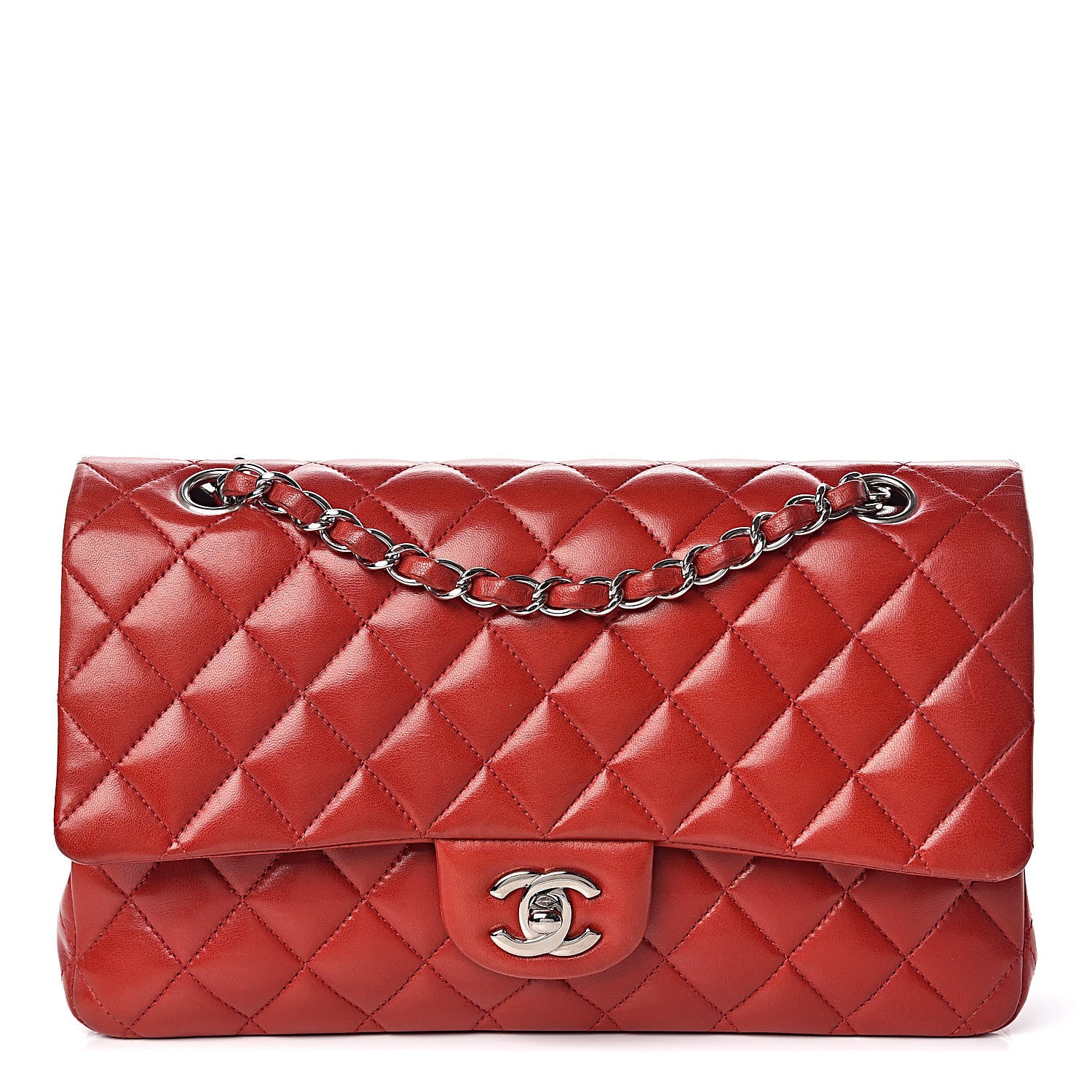 Chanel Lambskin Quilted Medium Double Flap Red 1 of 19