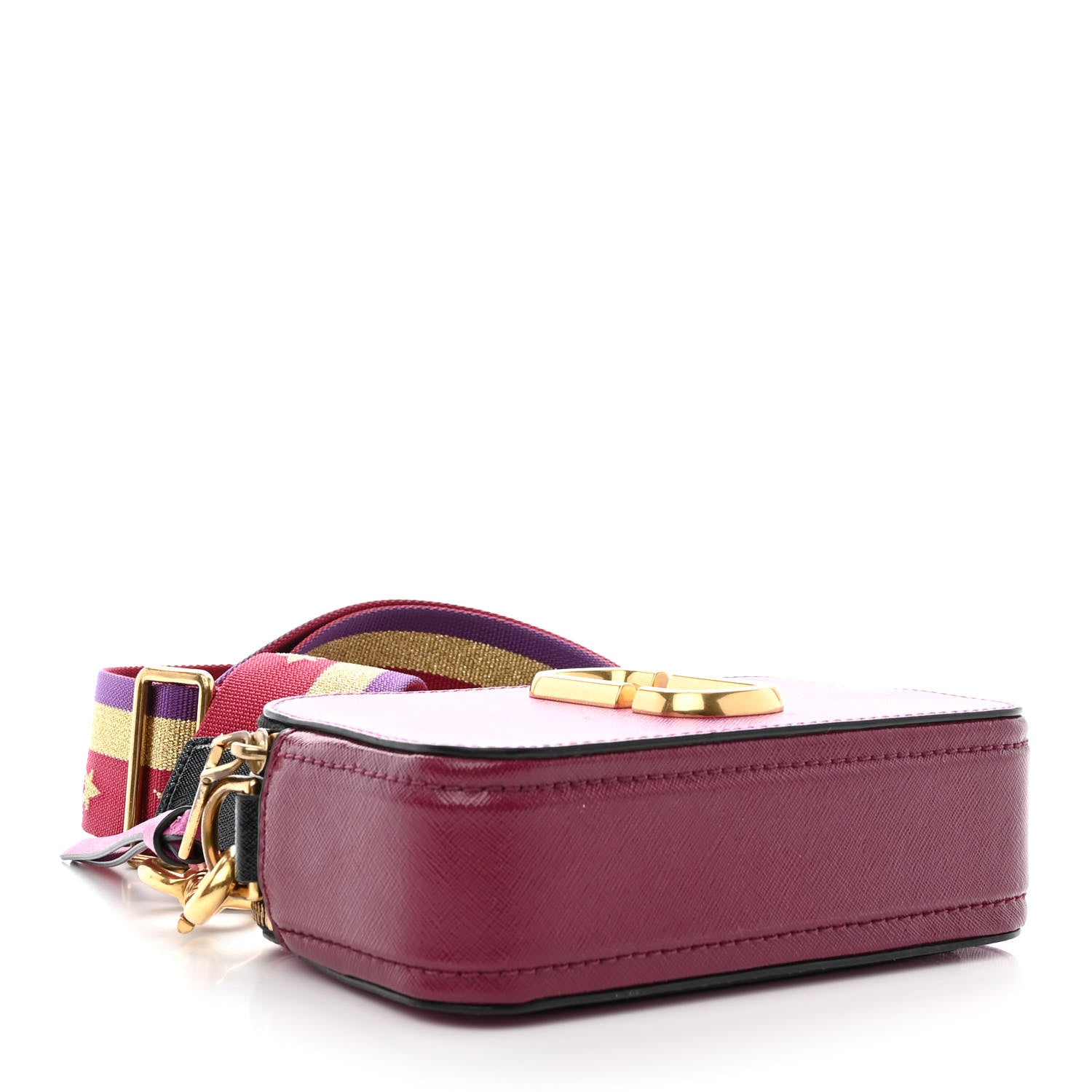 Marc Jacobs Saffiano Small Snapshot Camera Bag Purple Gold 4 of 13