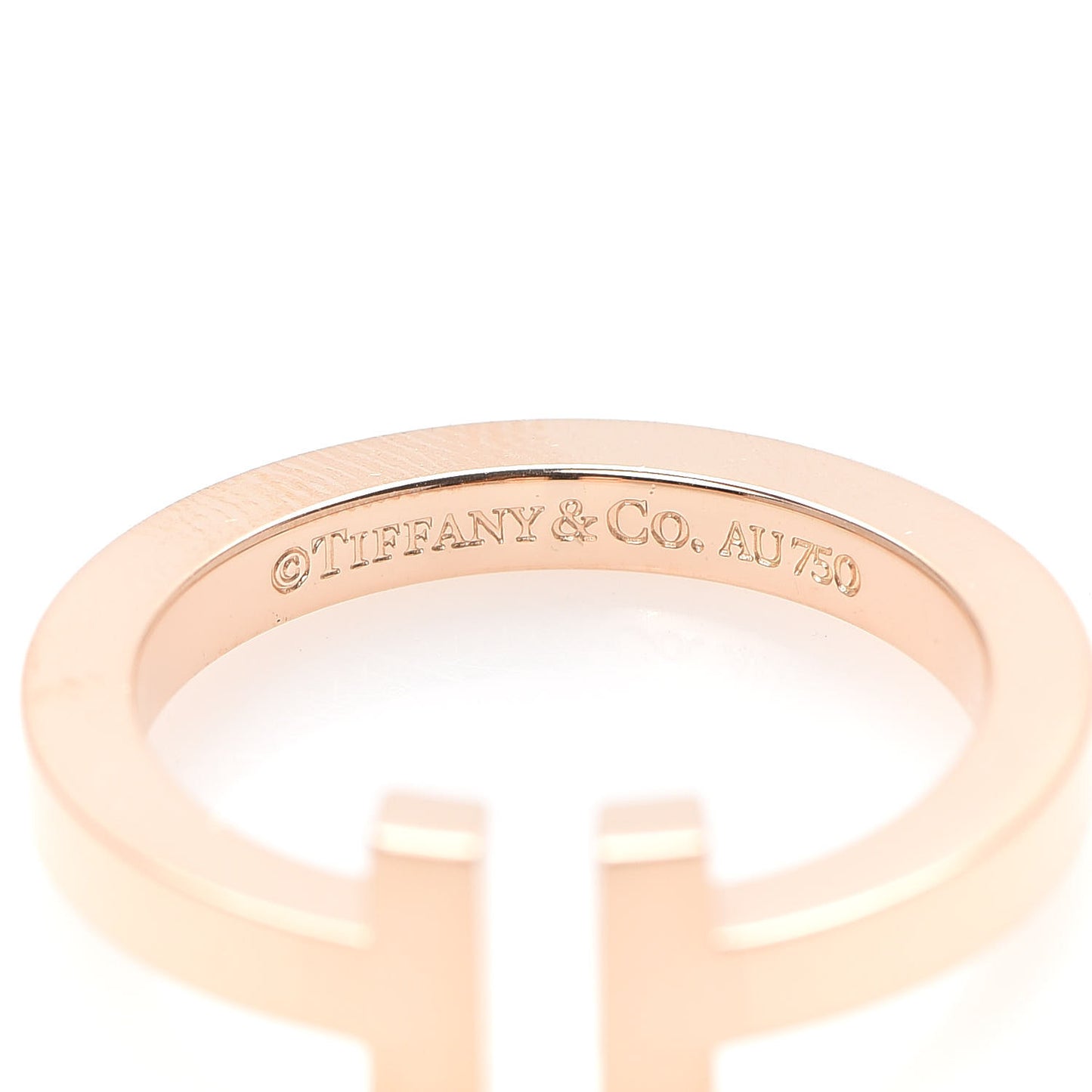 18K Rose Gold T Square Ring 58 8.25