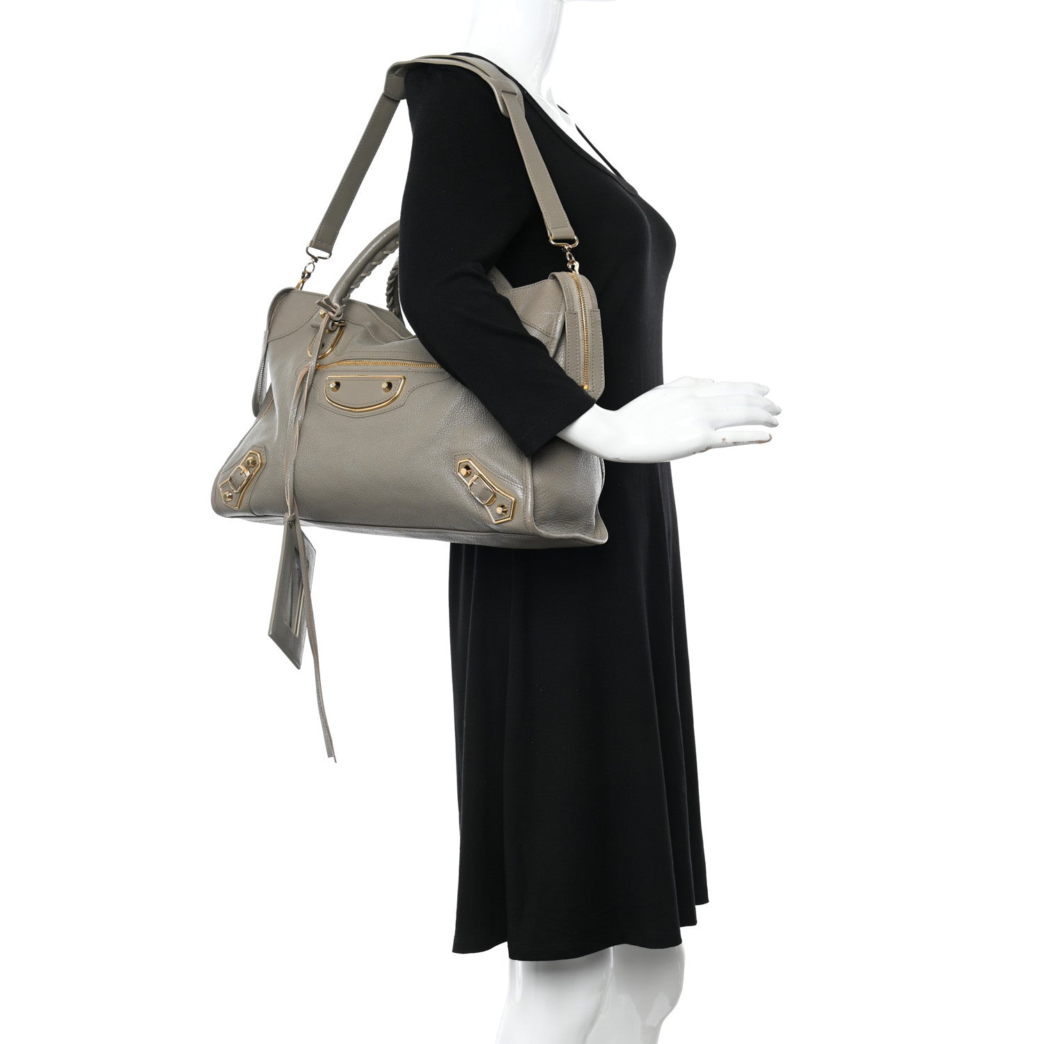 Balenciaga Chevre Gold Metallic Edge Hardware City Gris Taupe 2 of 12