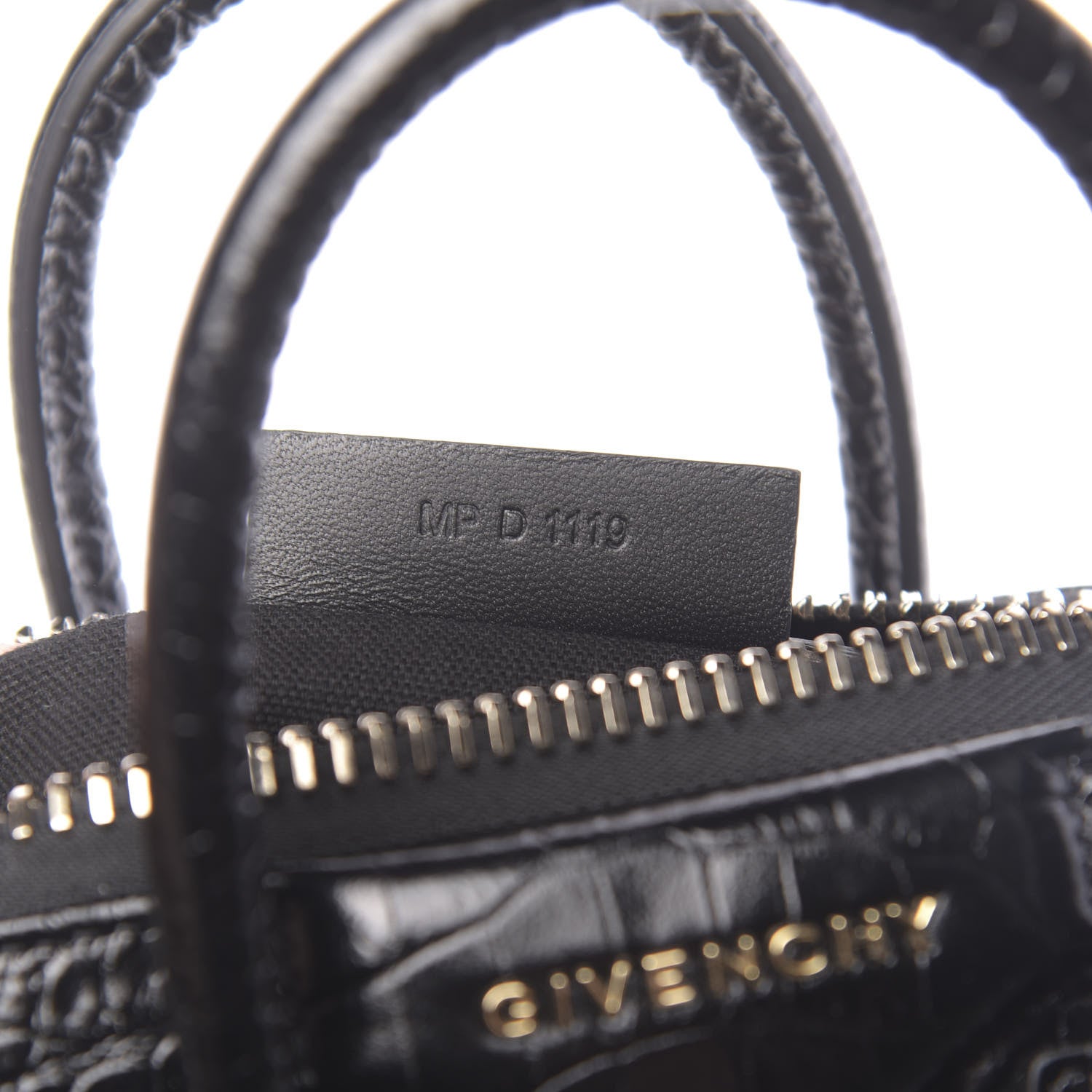 Givenchy Calfskin Crocodile Embossed Mini Antigona Black 8 of 11