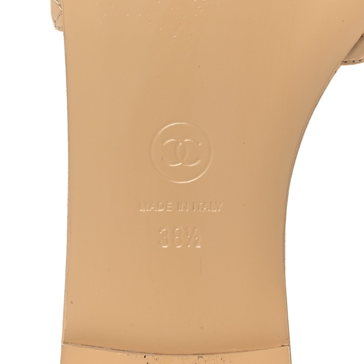 Lambskin Quilted CC Turnlock Sandals 38.5 Beige