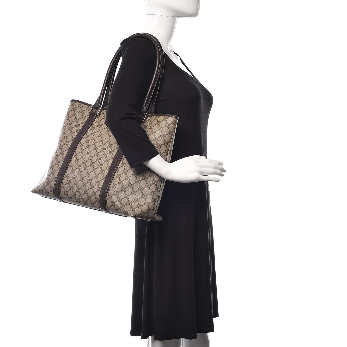 GG Plus Monogram Medium Joy Tote Brown