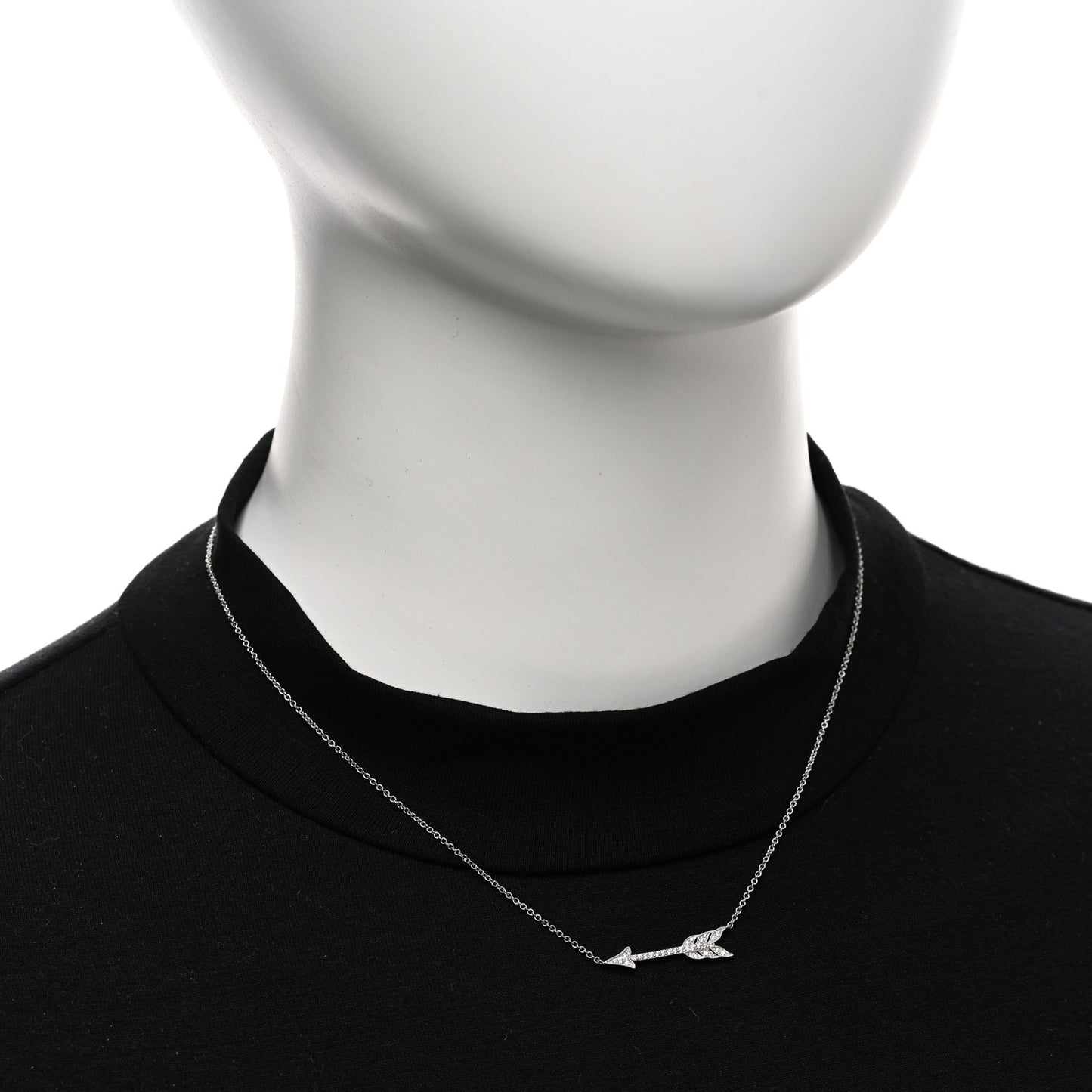 Platinum Diamond Arrow Pendant Necklace