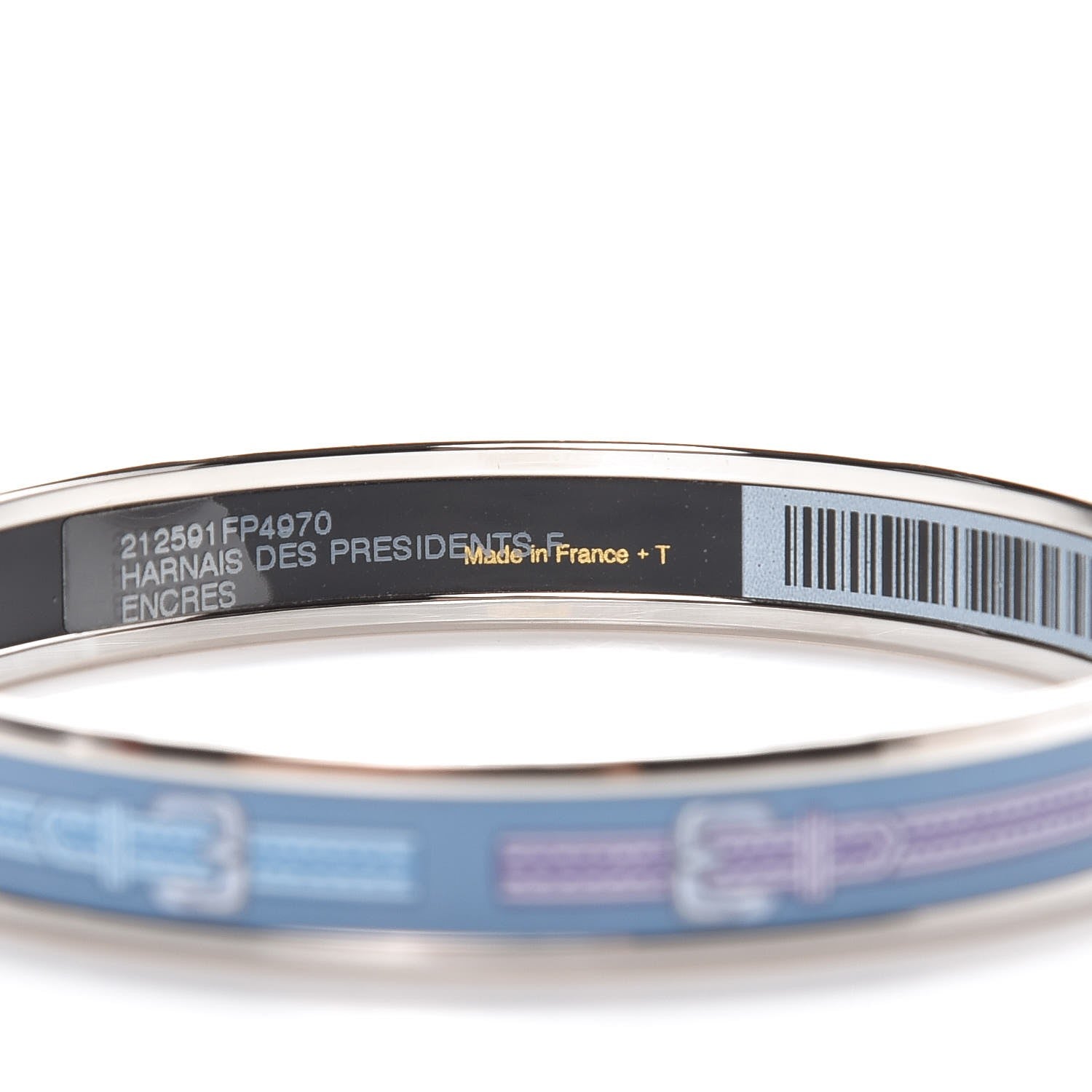 Hermes Enamel Printed Narrow Harnais Des Presidents Bracelet 70 Encres 5 of 6