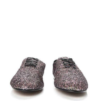 Saint Laurent Calfskin Glitter Oxfords 39 Pink 2 of 10