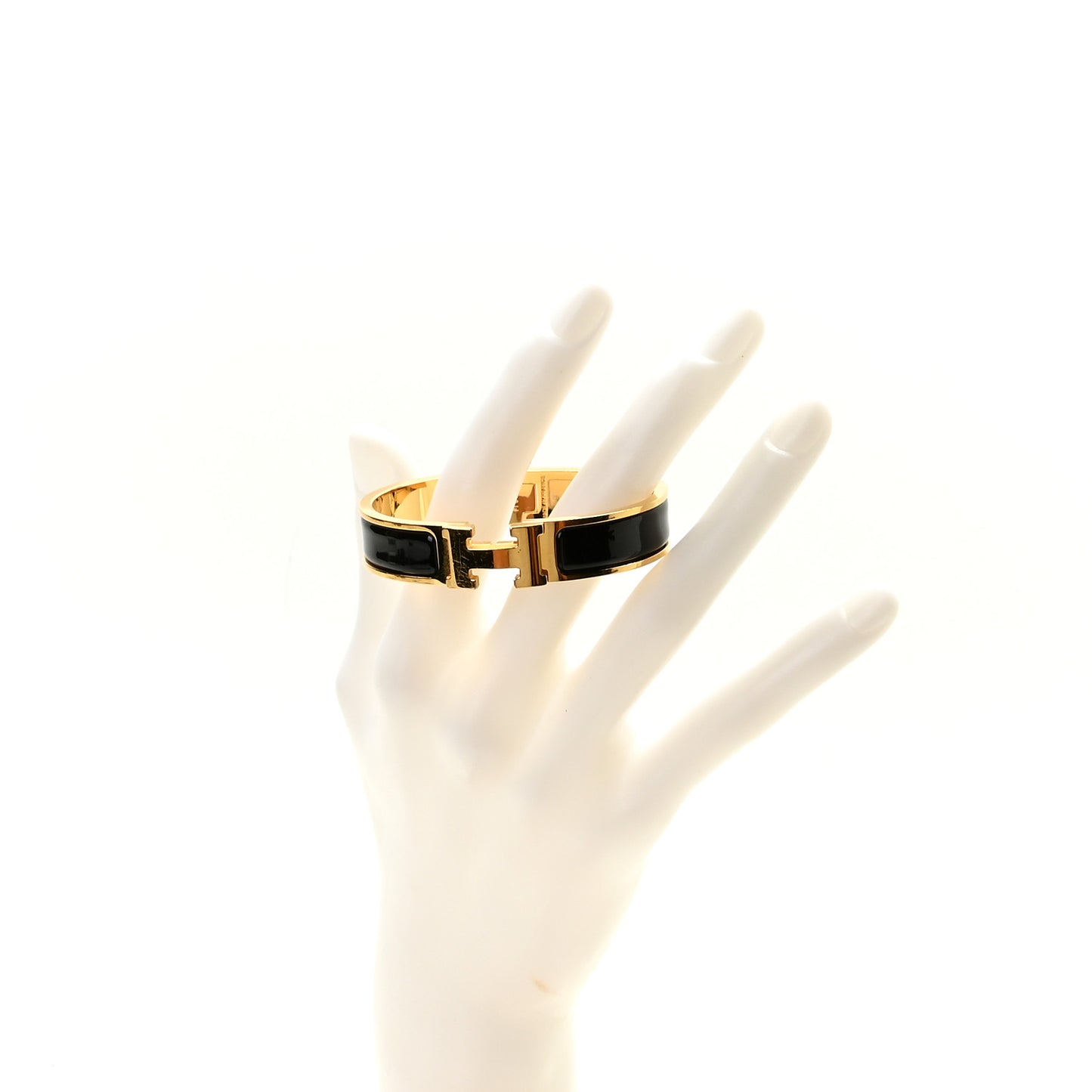 Enamel Narrow Clic Clac H Bracelet PM Black