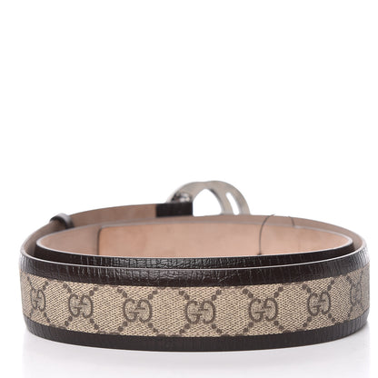 Gucci GG Supreme Monogram Niagara Lux Calfskin Interlocking G 40mm Belt 105 42 Beige Ebony Cocoa 3 of 8