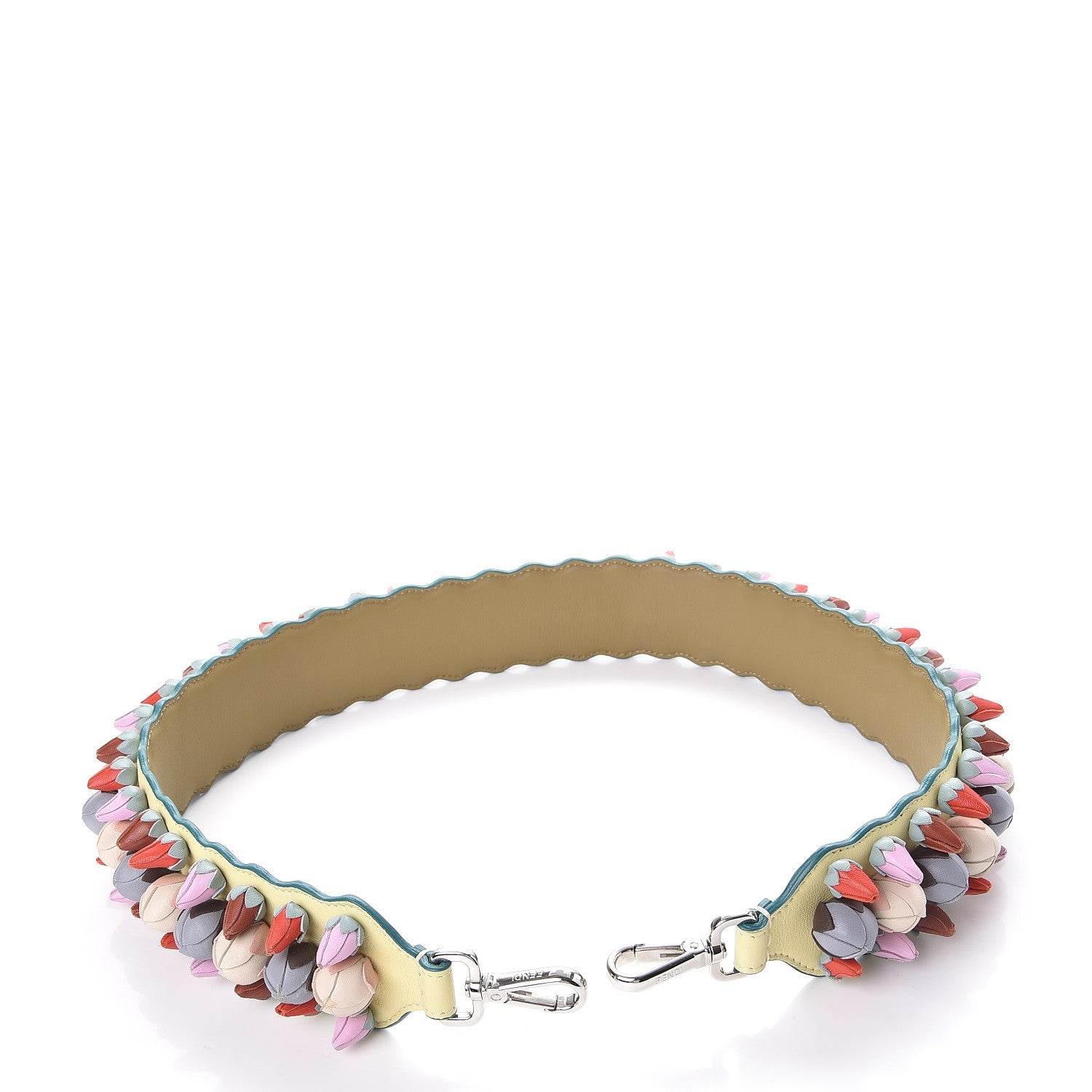 Fendi Calfskin Lambskin Rosebud Studded Strap You Multicolor 3 of 5