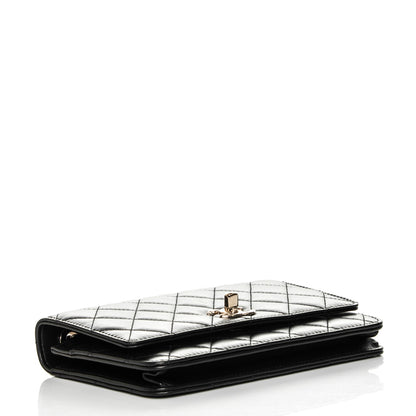 Chanel Lambskin Quilted Trendy CC Wallet On Chain WOC Black 4 of 9