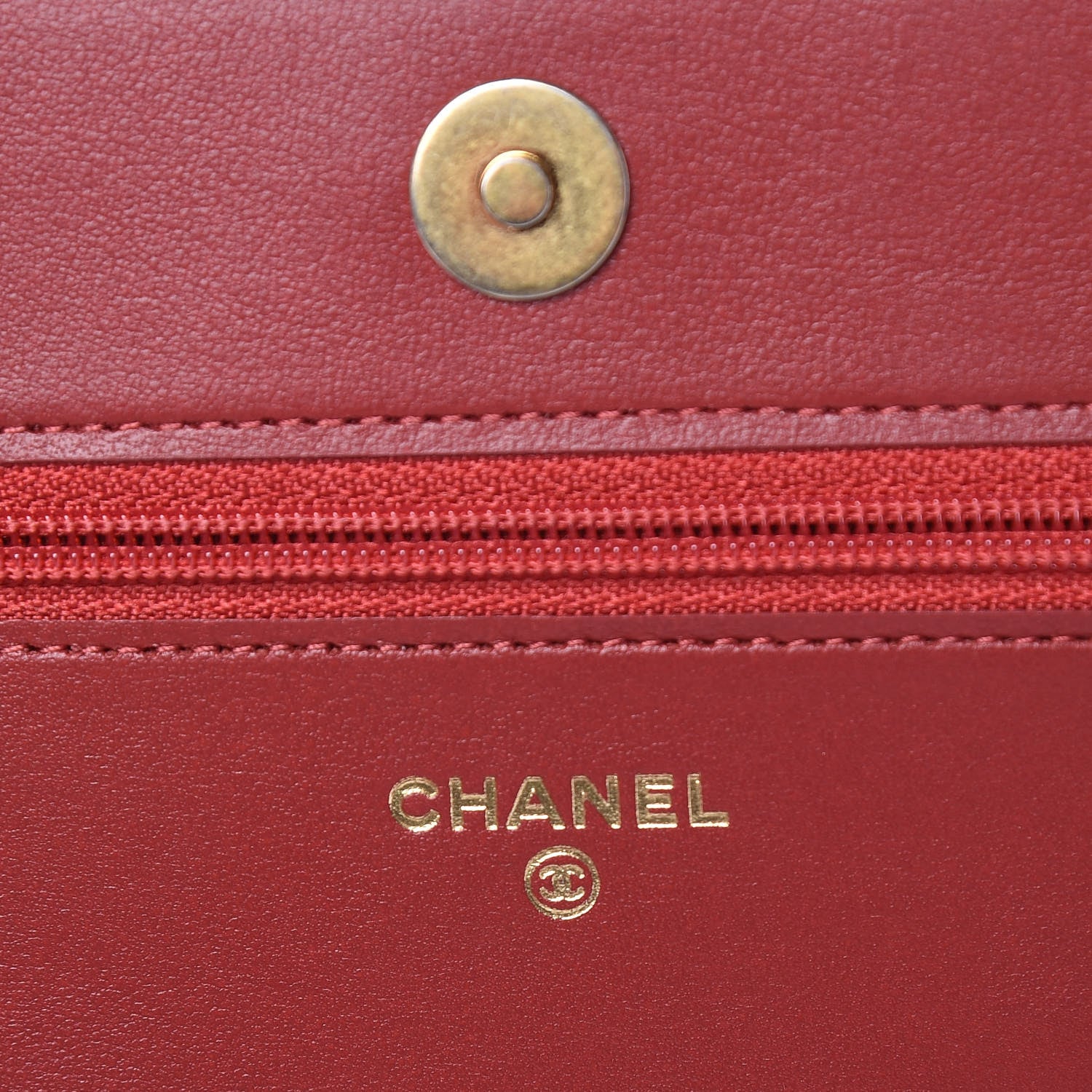 Chanel Caviar Quilted Boy Wallet On Chain WOC Red 6 of 12