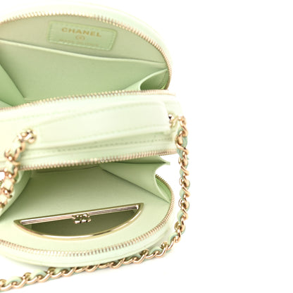 Chanel Caviar Quilted Round Handle With Care Vanity With Chain Light Green 5 of 9