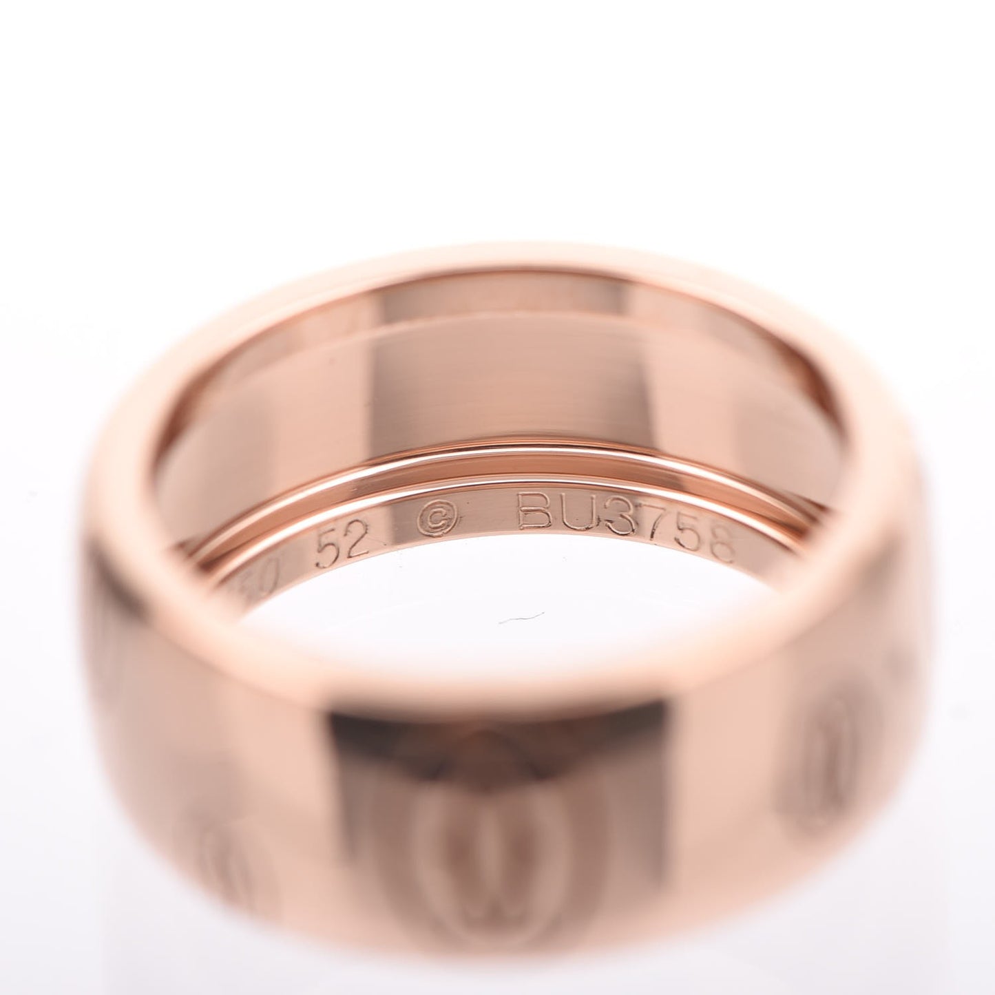 18K Pink Gold 8mm Happy Birthday Band 52 6