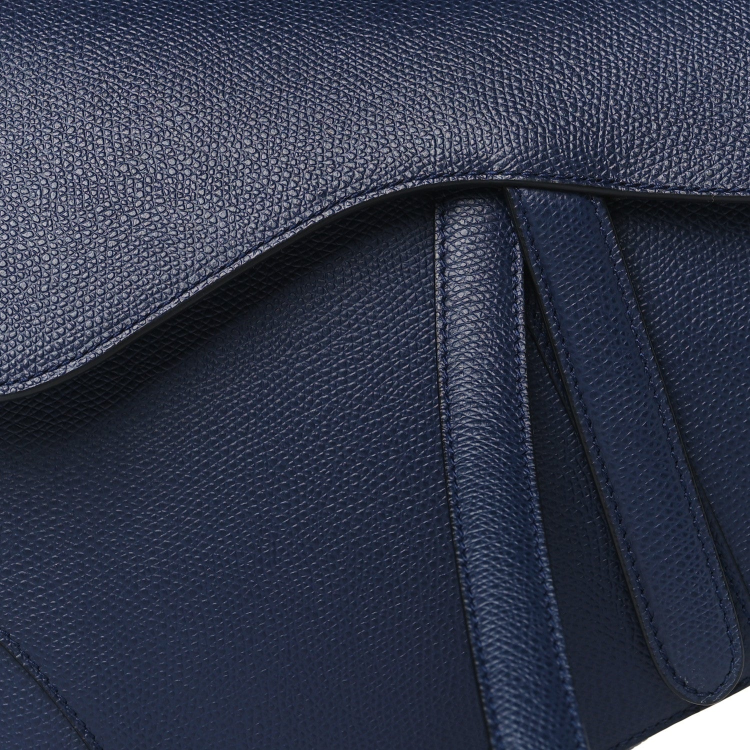 Christian Dior CHRISTIAN DIOR Grained Calfskin Saddle Bag Indigo Blue 8 of 10