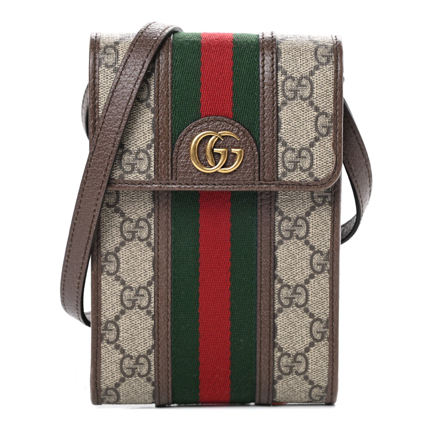 Gucci GG Supreme Monogram Web Mini Ophidia Crossbody Bag Beige New Acero 1 of 11