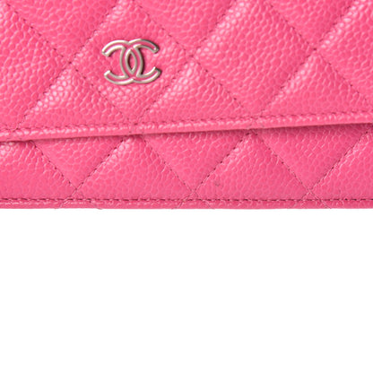 Chanel Caviar Quilted Wallet on Chain WOC Pink 12 of 13