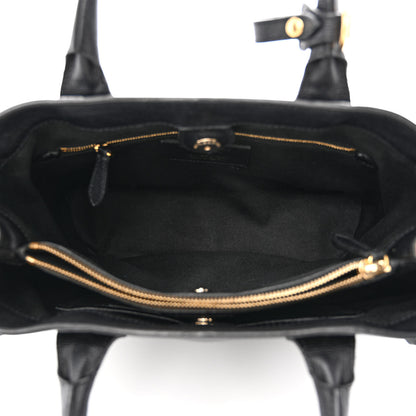 Burberry Derby Calfskin House Check Medium Banner Tote Black 5 of 15