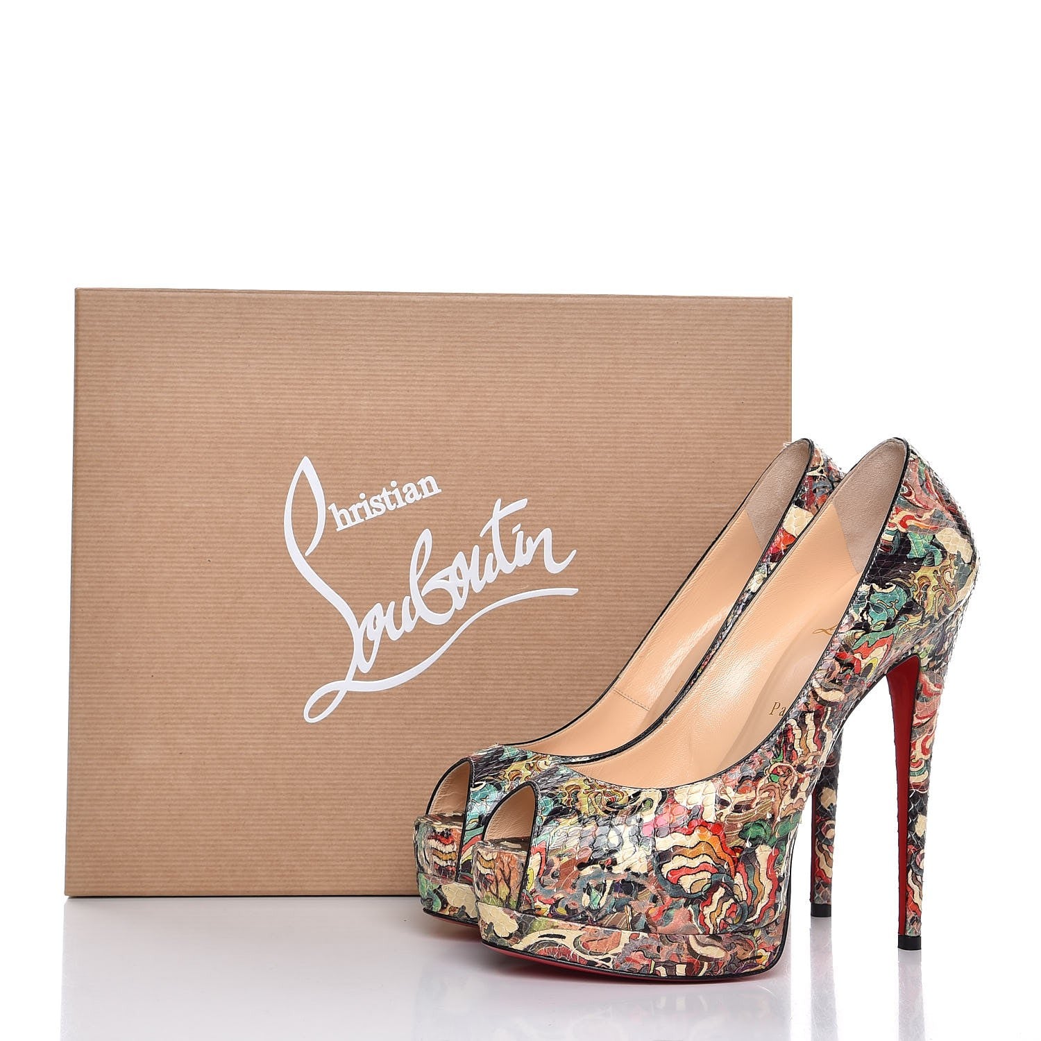 Christian Louboutin Python Faience Lucido Palais Royal 140 Pumps 38.5 Multicolor 10 of 10