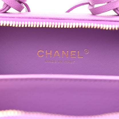 Chanel Caviar Quilted Small CC Filigree Vanity Case Purple 6 of 9