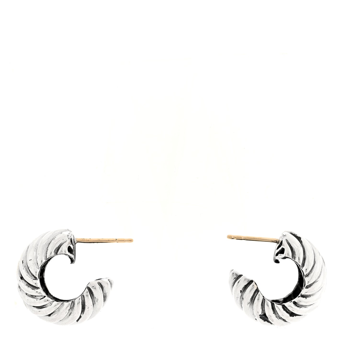 Sterling Silver 11mm Sculpted Cable Shrimp Earrings