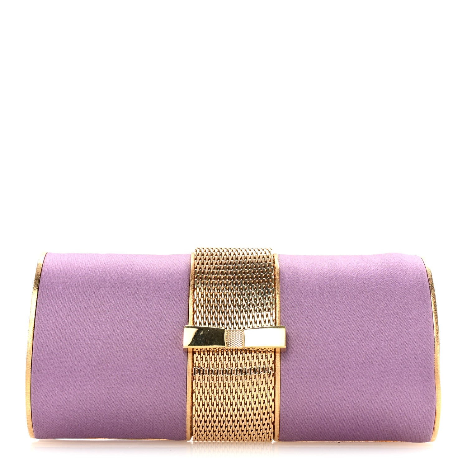 Salvatore Ferragamo Satin Clutch Purple 1 of 6