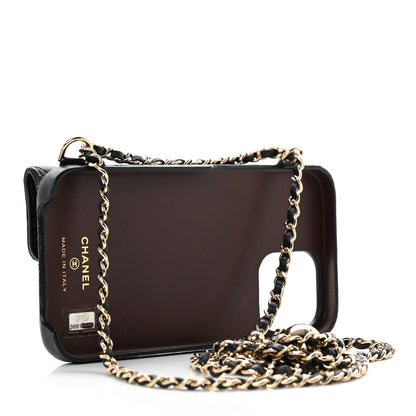 Chanel Lambskin Quilted iPhone XII Pro Holder With Chain Black 2 of 6