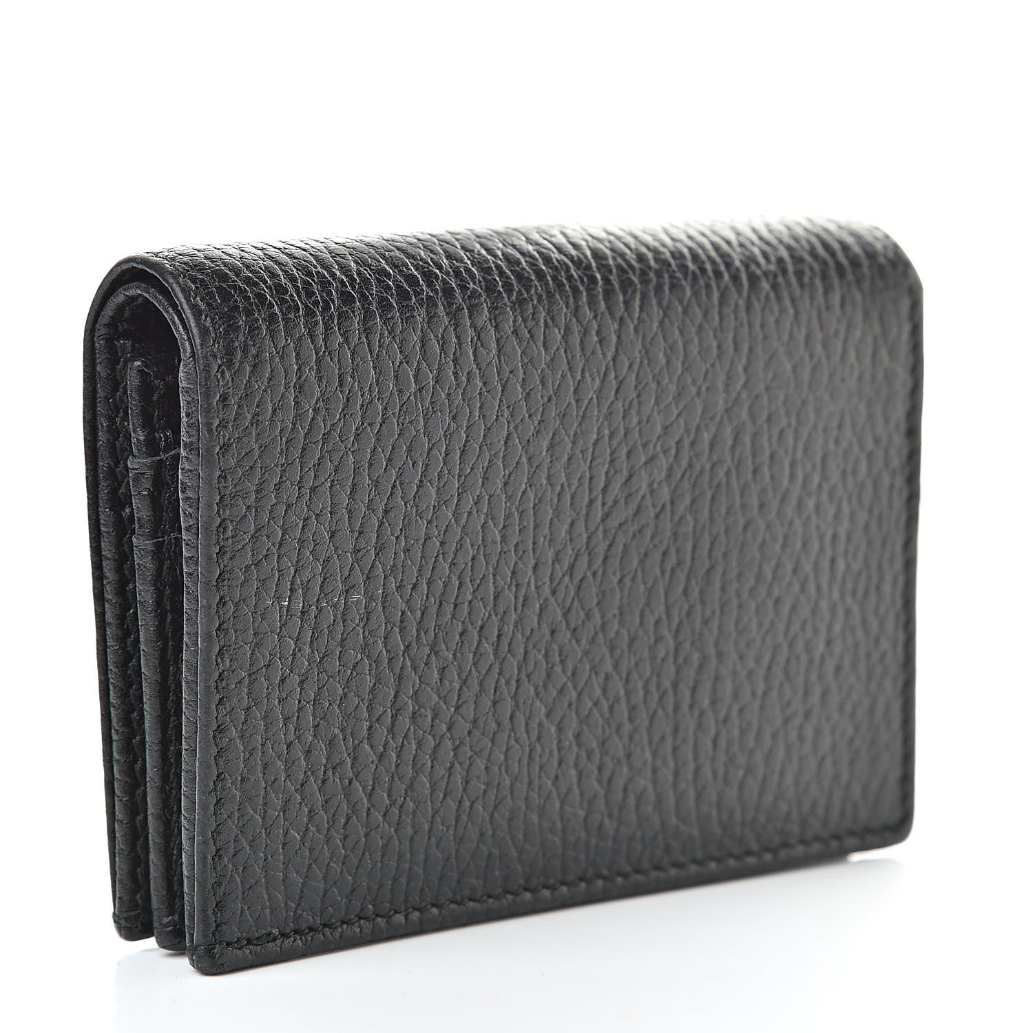Gucci Pebbled Calfskin GG Marmont Card Case Black 3 of 8