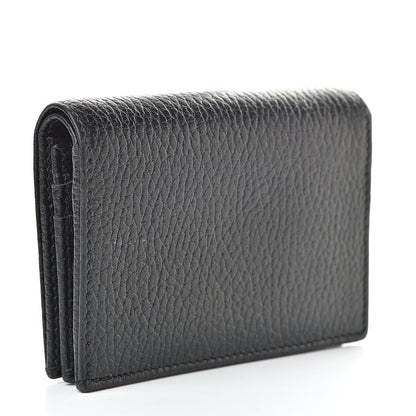 Gucci Pebbled Calfskin GG Marmont Card Case Black 3 of 8