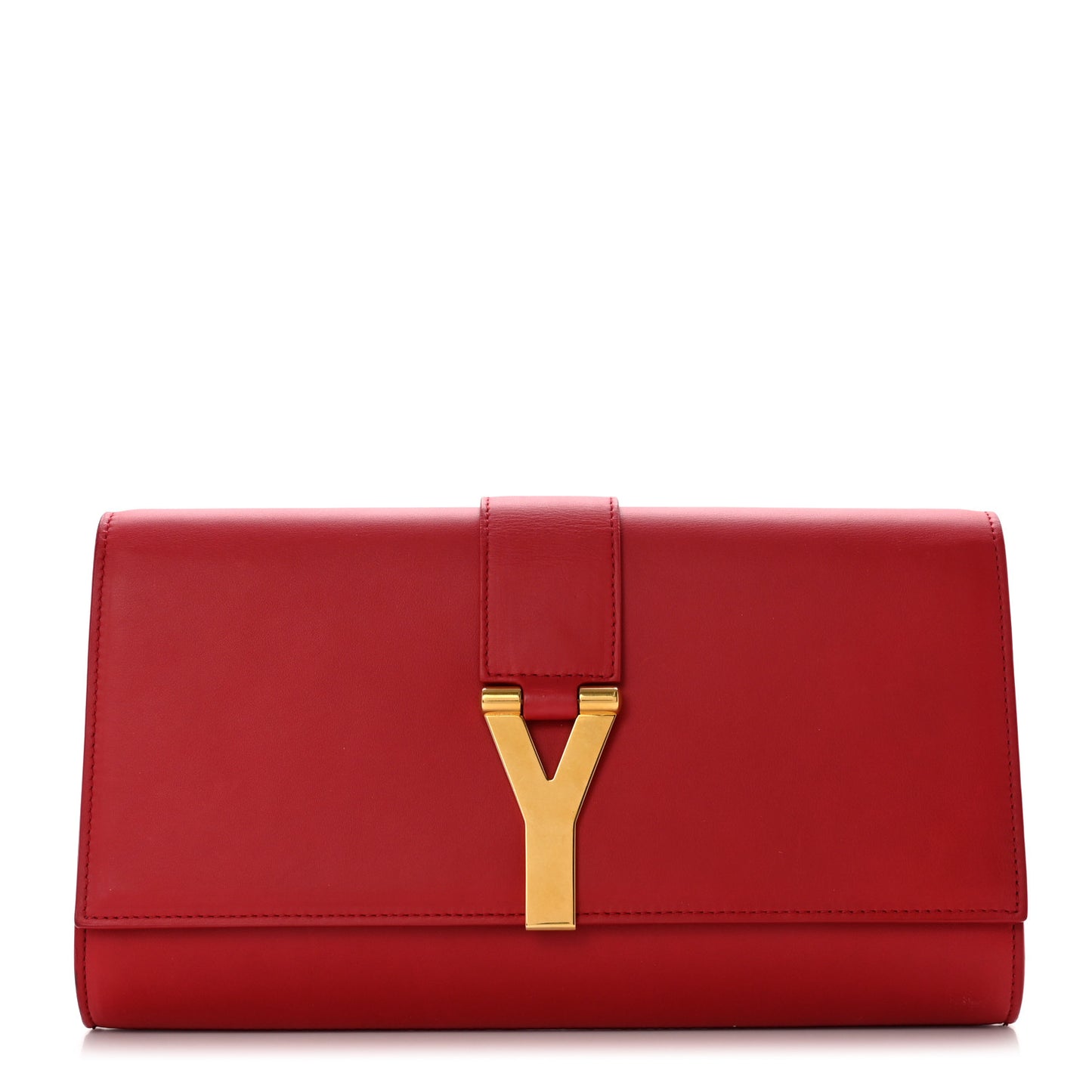 Calfskin Classic Y Ligne Clutch Red