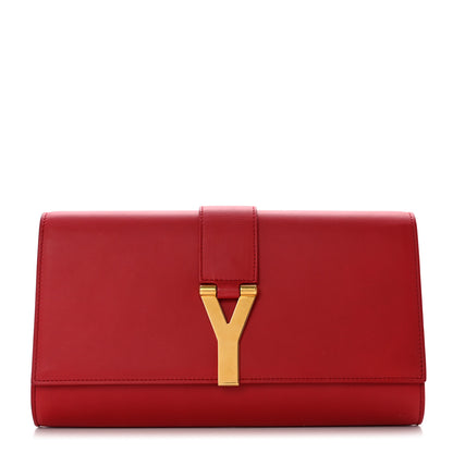 Saint Laurent Calfskin Classic Y Ligne Clutch Red 1 of 7