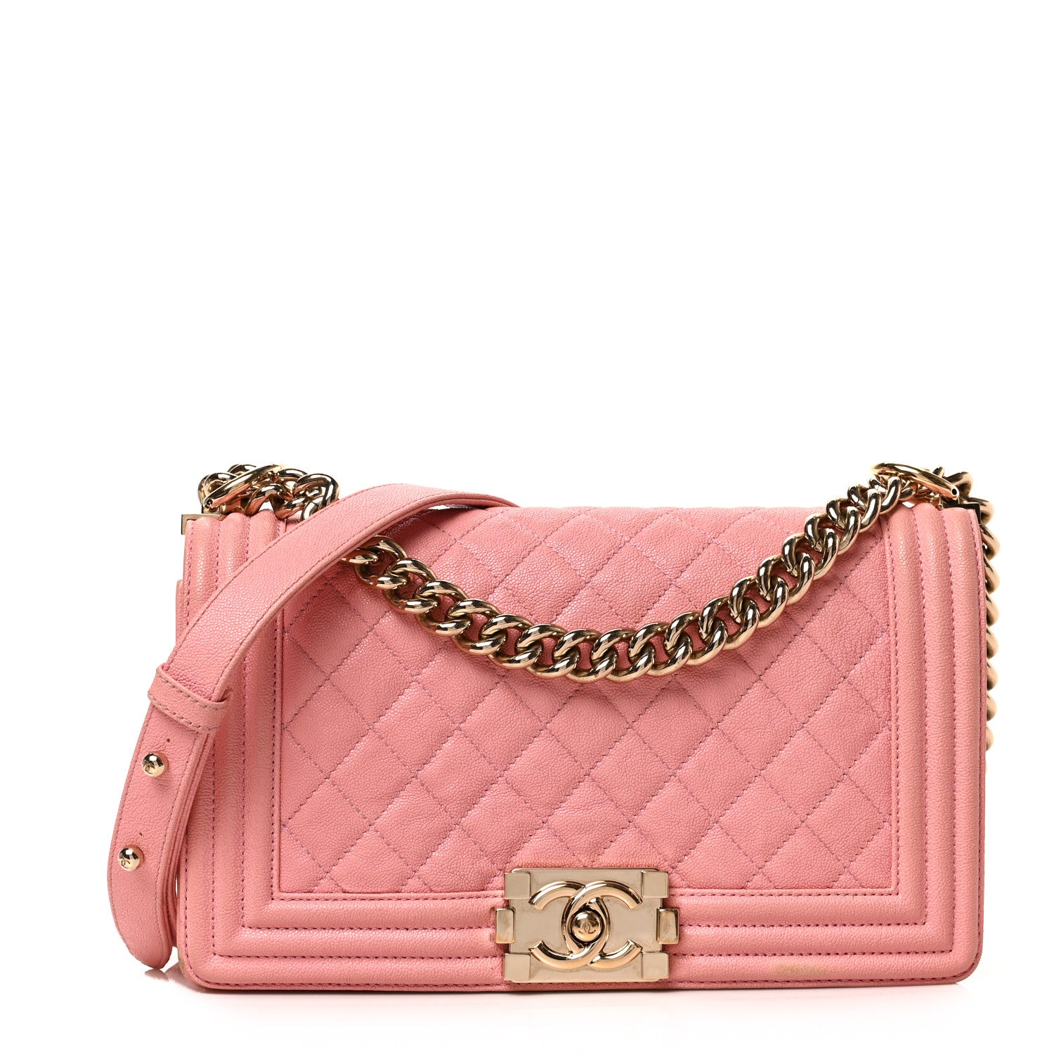 Chanel Caviar Quilted Medium Boy Flap Pink 1 of 9