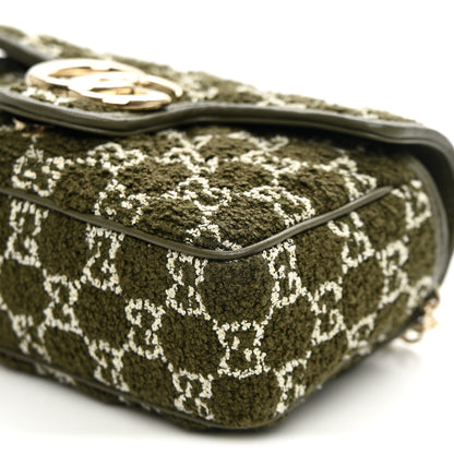 Gucci Tweed GG Monogram Mini GG Marmont Shoulder Bag Green 9 of 9