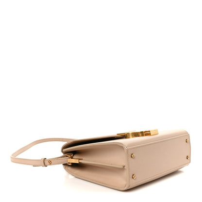Saint Laurent Grain de Poudre Mini Classic Monogram Cassandra Top Handle Beige 4 of 10