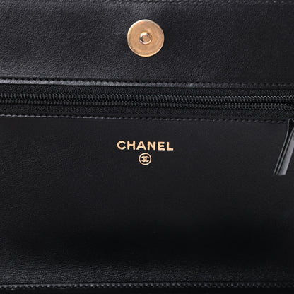 Chanel Caviar Quilted Boy Wallet On Chain WOC Black 6 of 13