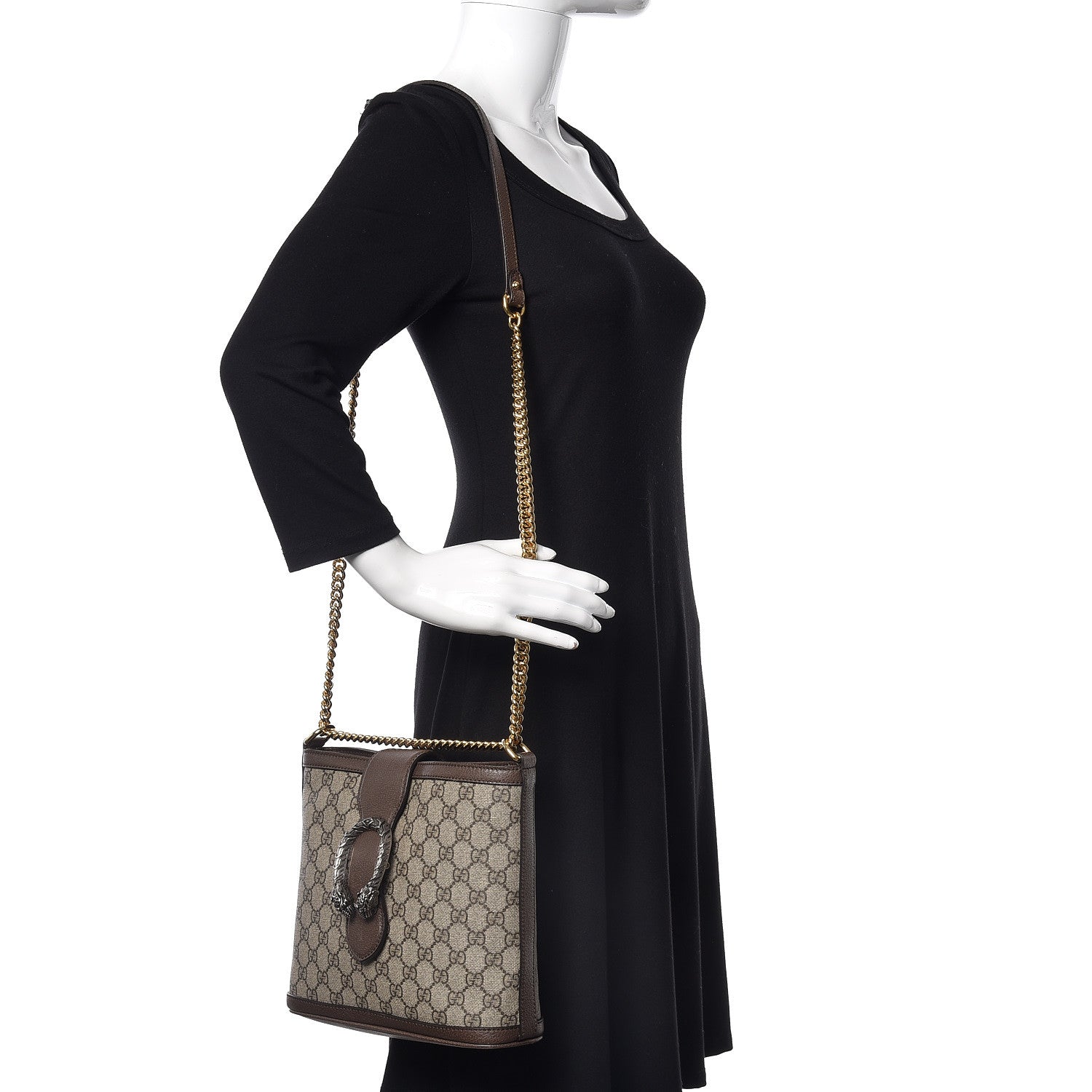 Gucci GG Supreme Monogram Medium Dionysus Bucket Bag Beige New Acero 2 of 11