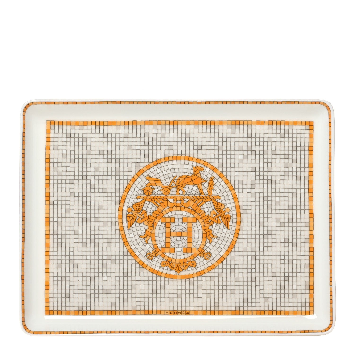 Hermes Porcelain Mosaique au 24 Gold Sushi Plate 1 of 9