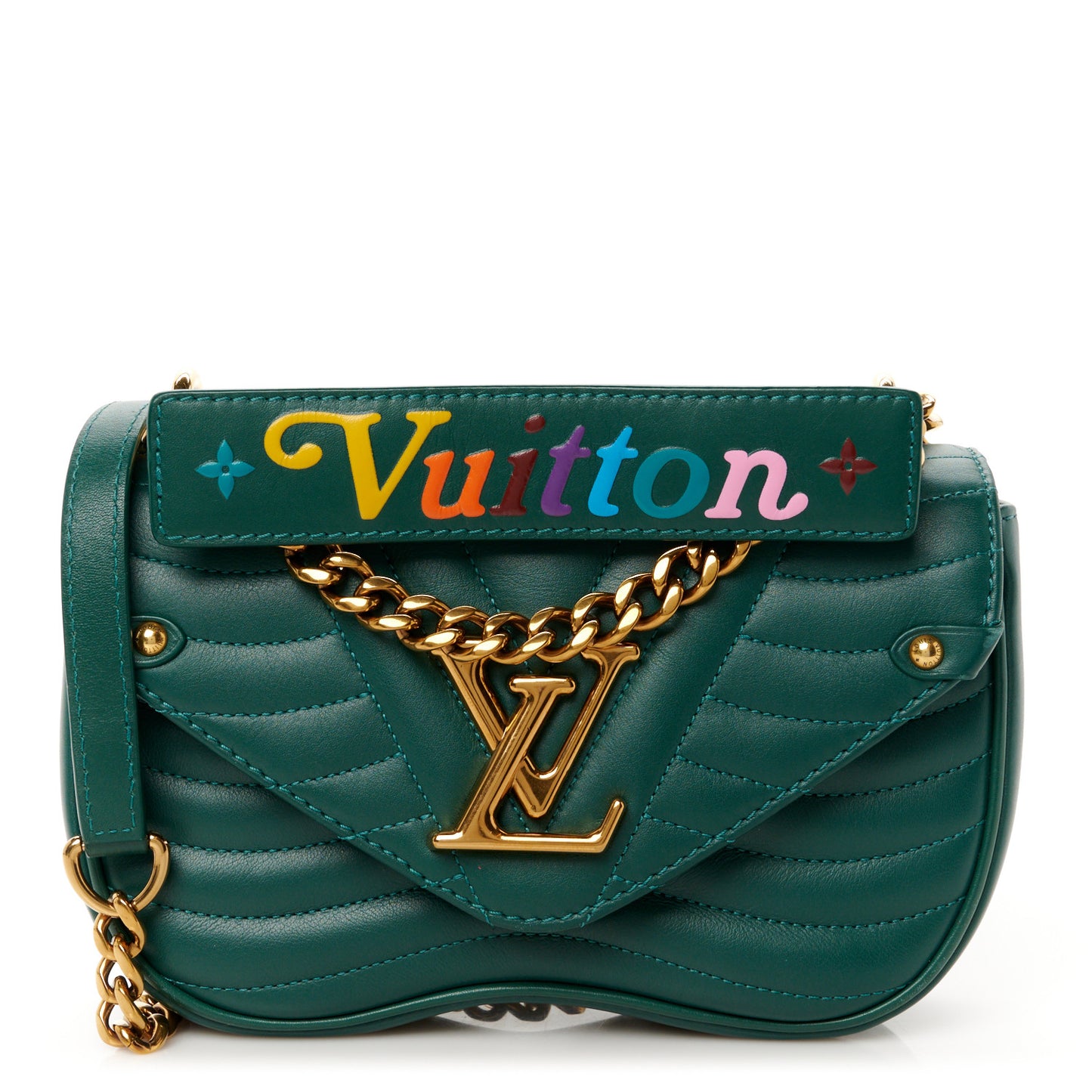 Calfskin New Wave Chain PM Emerald