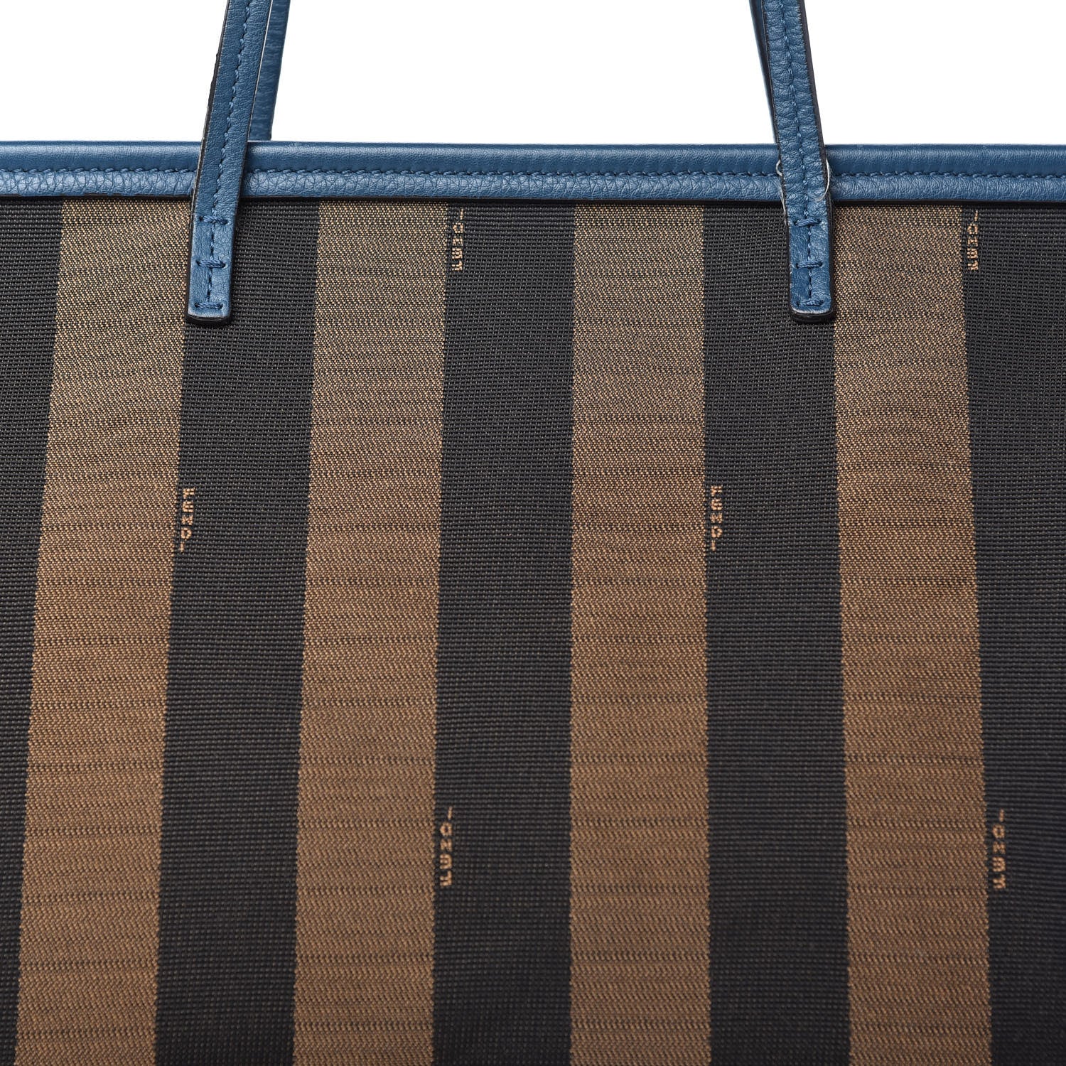 Fendi Pequin Vitello Medium Roll Tote Tobacco Petrolio 10 of 10