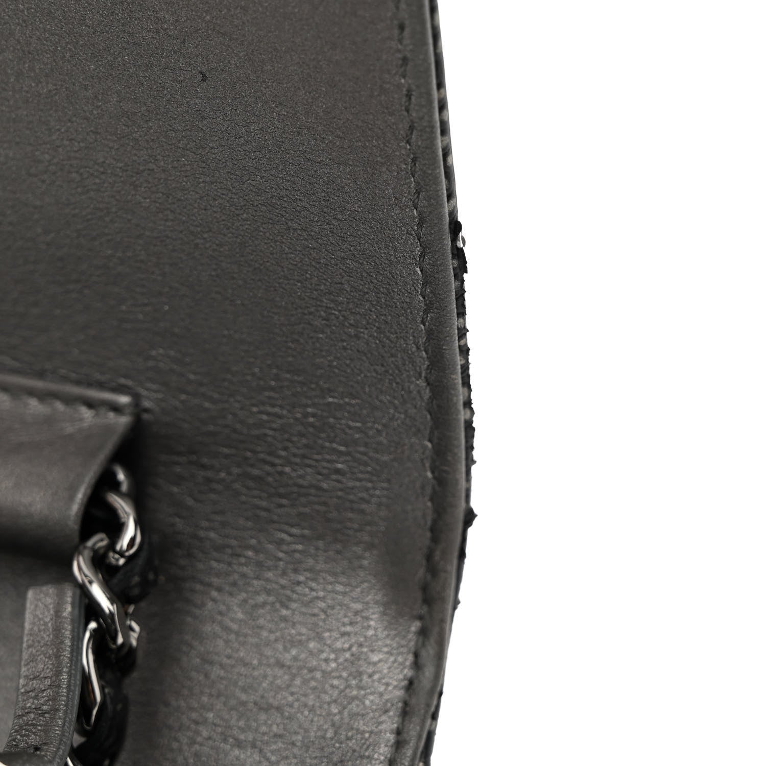 Chanel Metallic Caviar Timeless CC Wallet On Chain WOC Grey 11 of 13