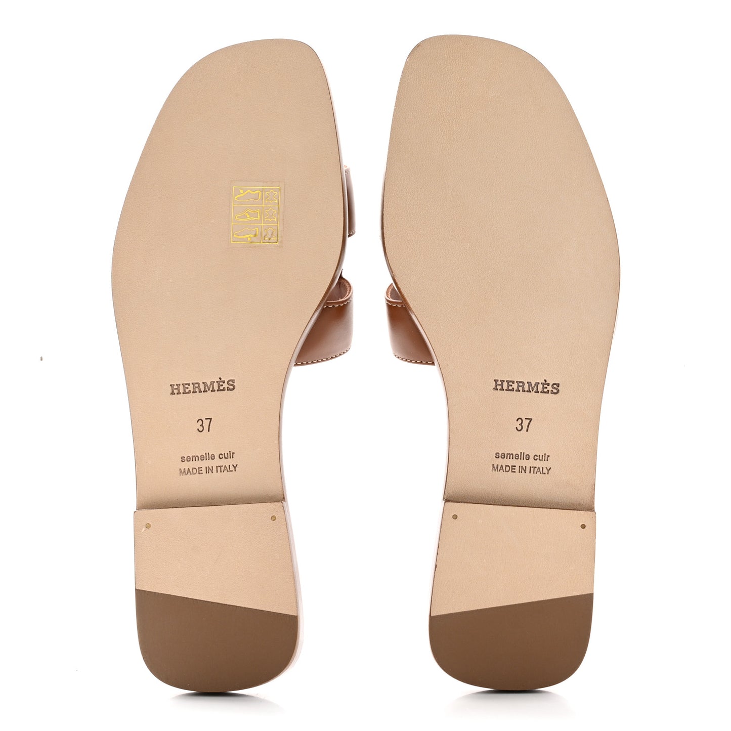 Box Calfskin Oran Sandals 37 Gold